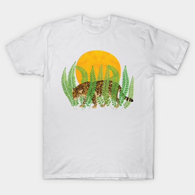 Big cat - leopard and ferns T-Shirt by grafart